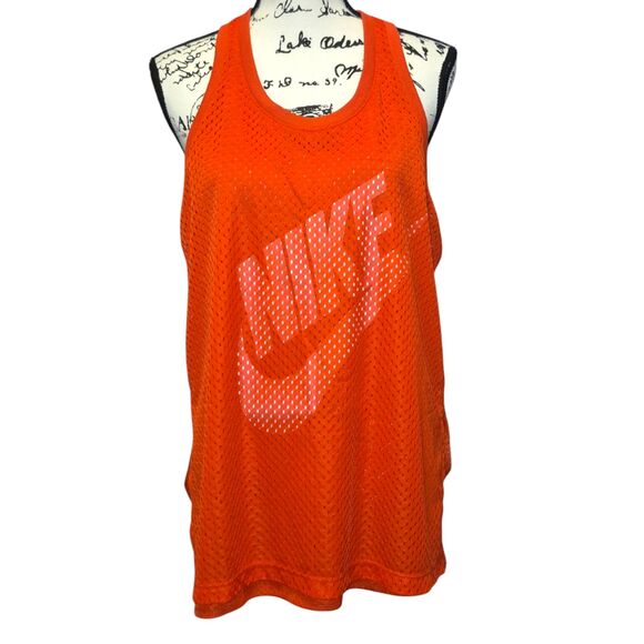 Nike Mesh Women's Tank Top Athletic Light Crimson/White Sz L - Picture 3 of 8